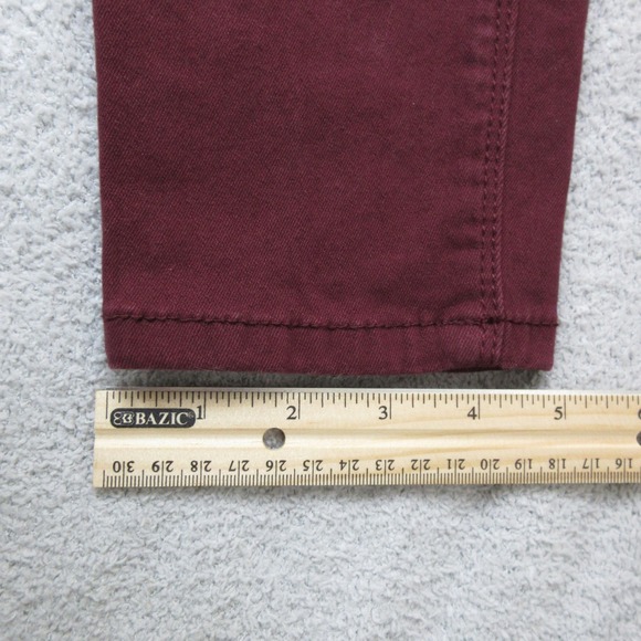 Seven7 Women's Tummy Less High Rise Skinny Jeans Burgundy Size 6 (30x29) - Picture 9 of 13